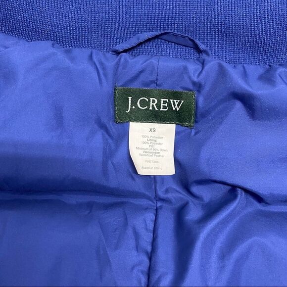 J.Crew Women’s Blue Puffer Down Vest size XS - Picture 7 of 10